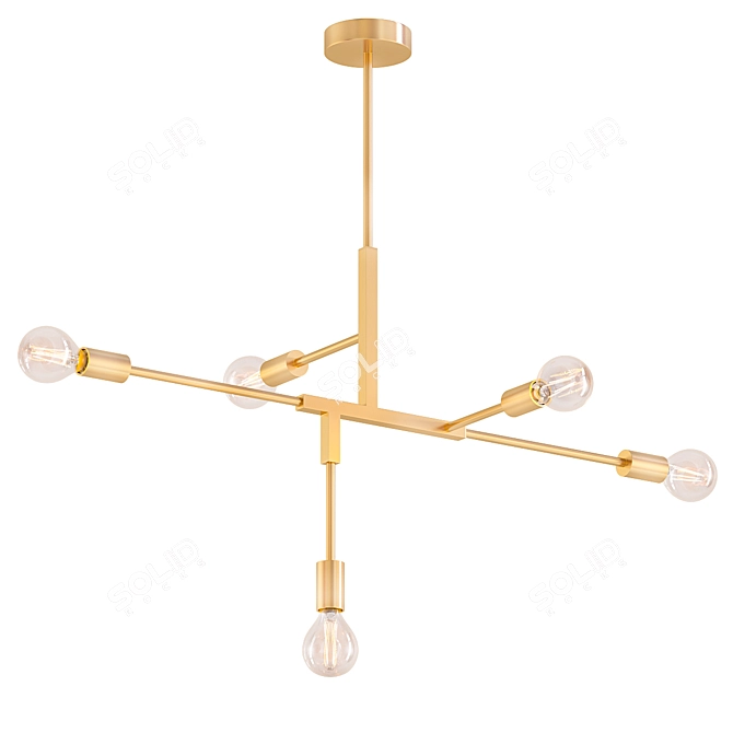 Sleek Cliff Chandelier 3D model image 1