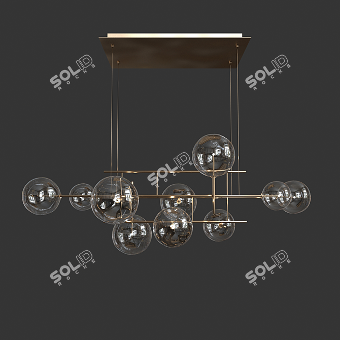G&R Bolle Orizzontale: Chic Ceiling Lamp 3D model image 2