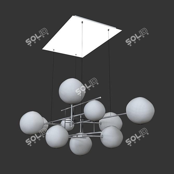 G&R Bolle Orizzontale: Chic Ceiling Lamp 3D model image 5