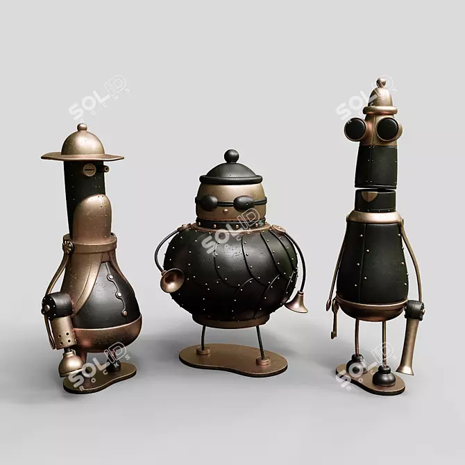 Machinarium Collectible Figures Set 3D model image 1