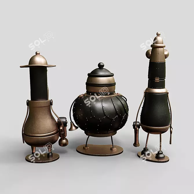 Machinarium Collectible Figures Set 3D model image 3