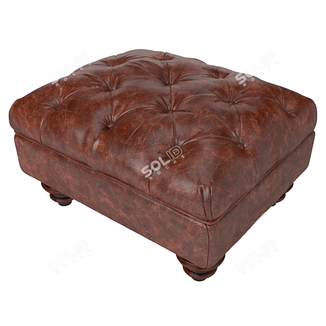 Luxury Claverdon Leather Footstool 3D model image 1