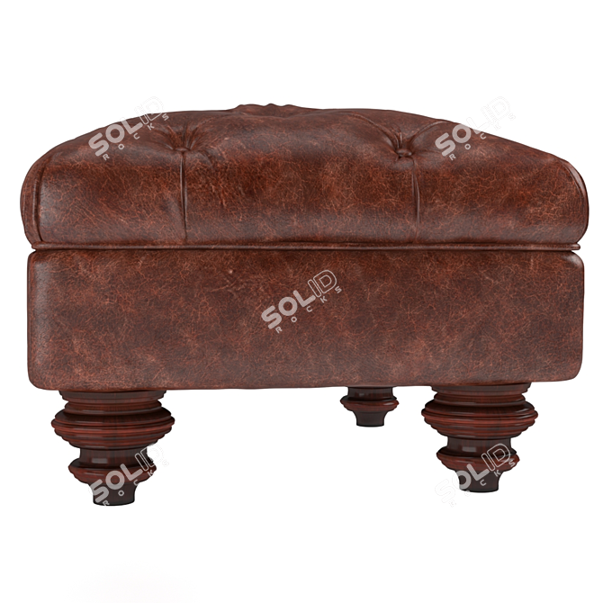 Luxury Claverdon Leather Footstool 3D model image 2