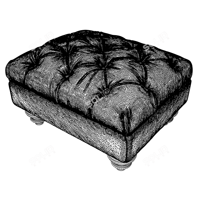 Luxury Claverdon Leather Footstool 3D model image 3