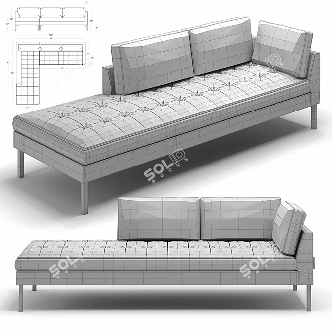 Paramount Sectional Sofa: Modern Elegance for Your Living Space 3D model image 3