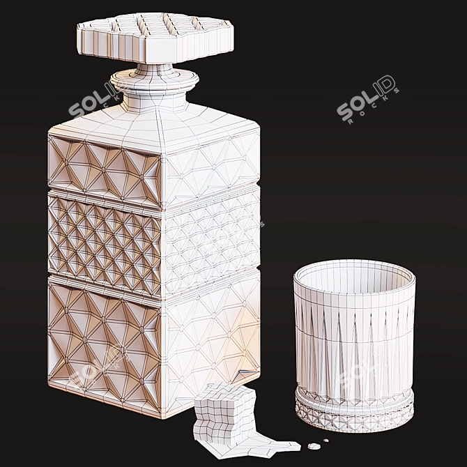 Elegant Bohemia Crystal Decanter 3D model image 2