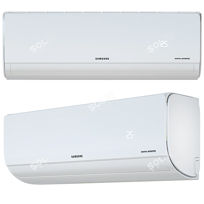 Samsung AR09TXHQASINUA: Compact 3DMax Air Conditioner 3D model image 1