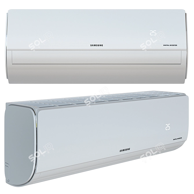 Samsung AR09TXHQASINUA: Compact 3DMax Air Conditioner 3D model image 2