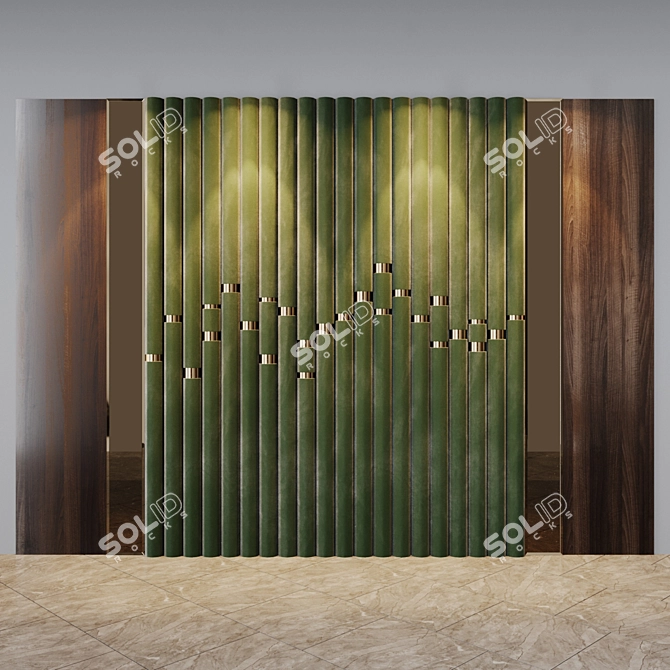 Elegant Headboard Panel for Custom Sizes 3D model image 1