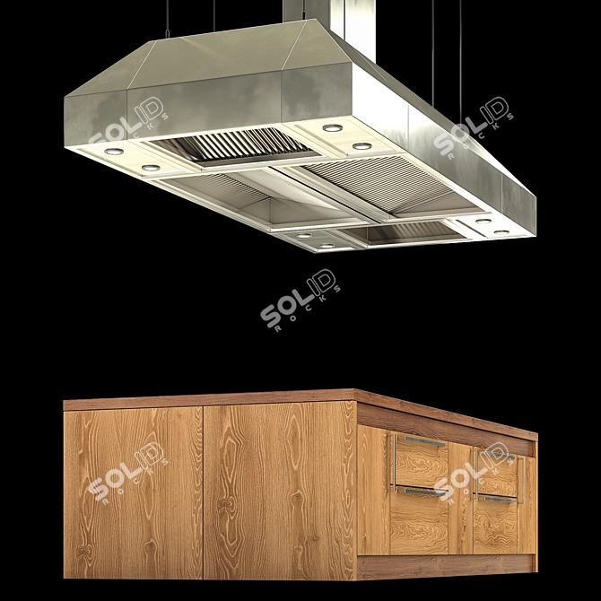 Industrial Extractor Table - Height 590mm x Length 3300mm x Width 1600mm 3D model image 2