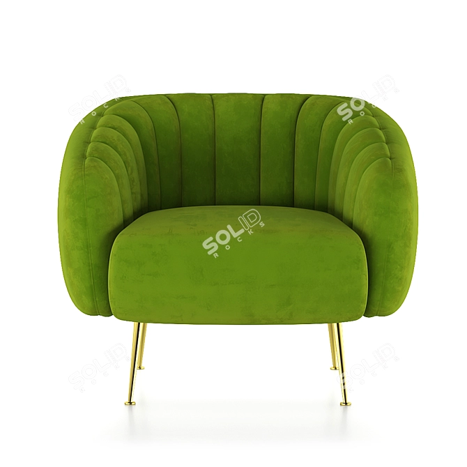 Luxurious Pompidou Armchair by Jonathan Adler 3D model image 3