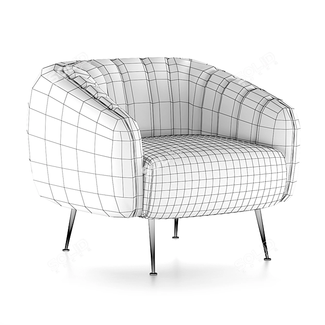 Luxurious Pompidou Armchair by Jonathan Adler 3D model image 5