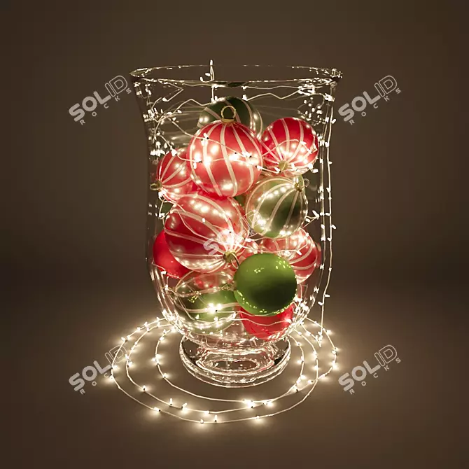 Festive Vase Decor 3D model image 1