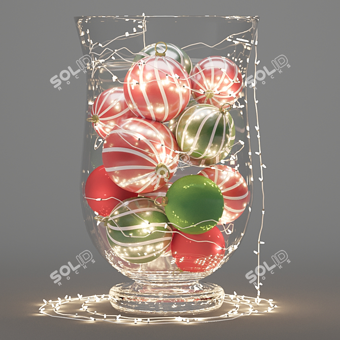 Festive Vase Decor 3D model image 5