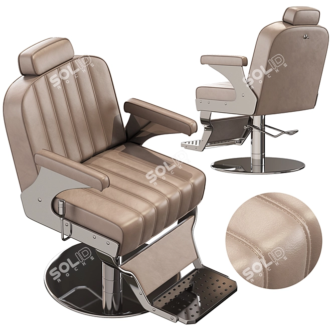 Sleek Lenny Barber Chair 3D model image 1