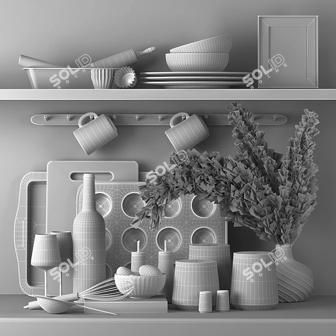 Elegant Kitchen Decor Set 3D model image 4