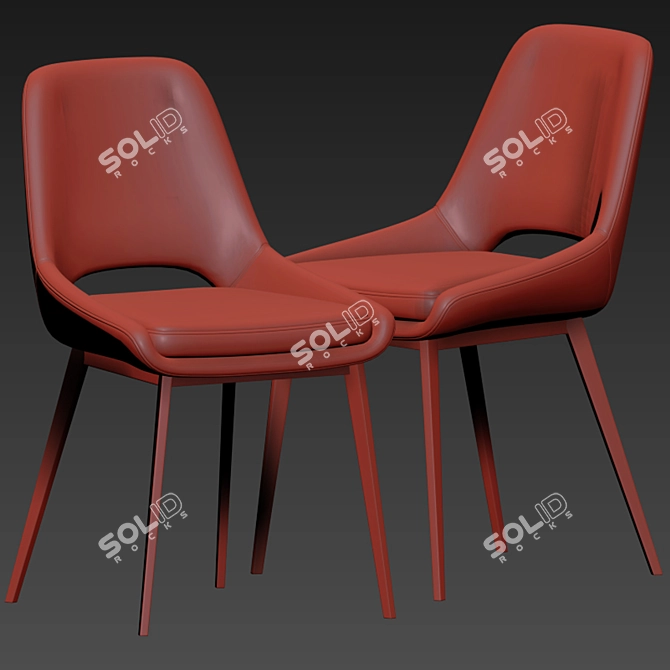 Elegant Coco Dining Chair 3D model image 3