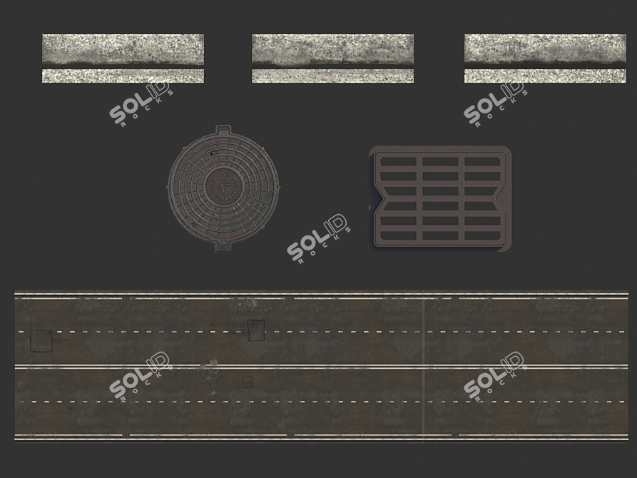 Rainy Road Texture Bundle 3D model image 5