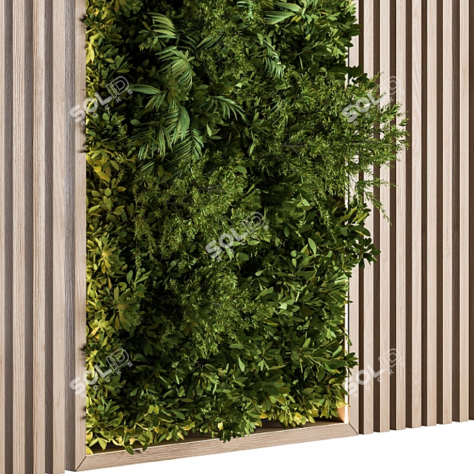 Wooden Vertical Garden - Wall Art 3D model image 2