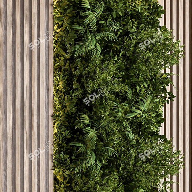 Wooden Vertical Garden - Wall Art 3D model image 3