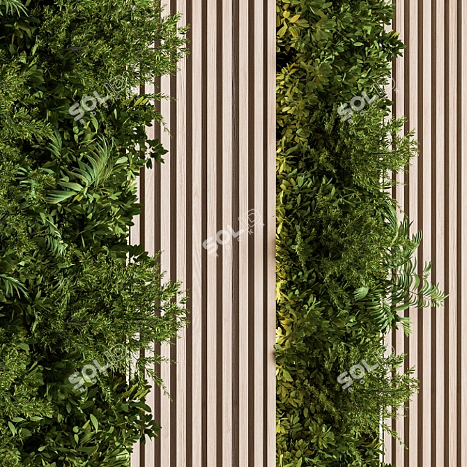 Wooden Vertical Garden - Wall Art 3D model image 4