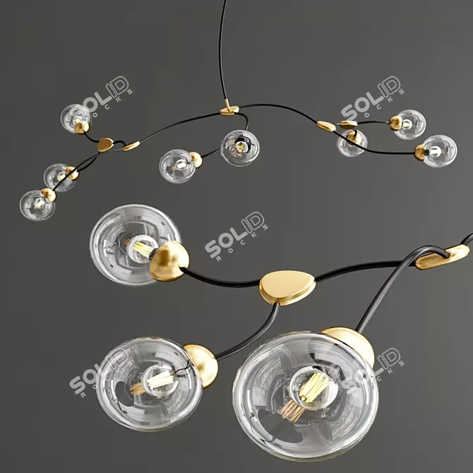 Elegant Ivy Pendant Light 3D model image 1