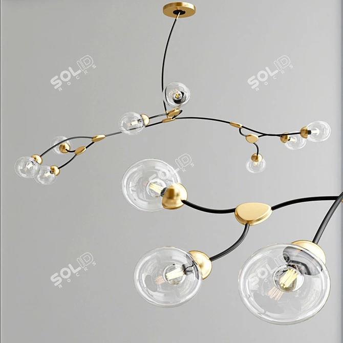 Elegant Ivy Pendant Light 3D model image 2