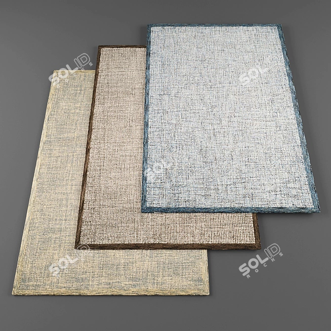 Variety of 5 Modern Rugs 3D model image 1