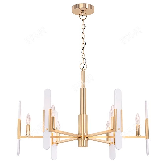 Minimalist Marble Accented American Style Chandelier 3D model image 1