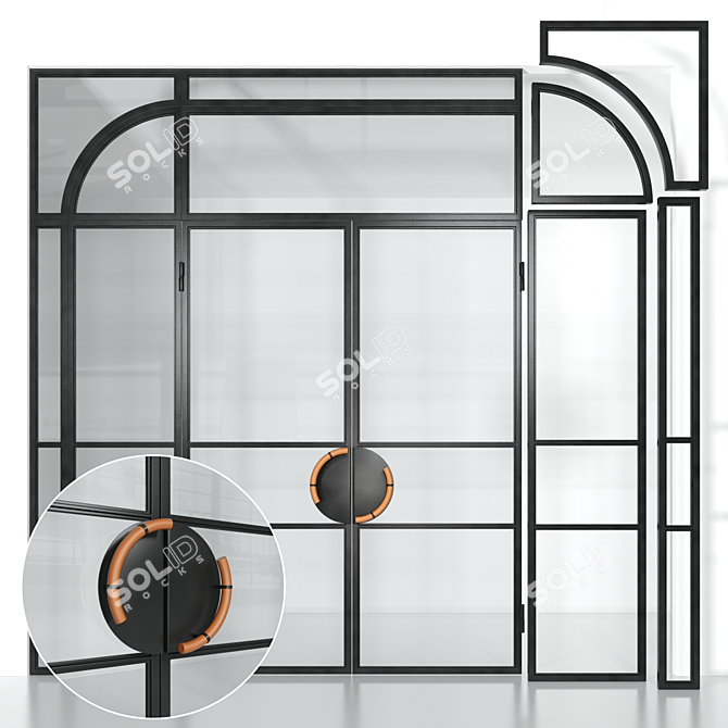 Title: Loft Glass Partition 3D model image 1