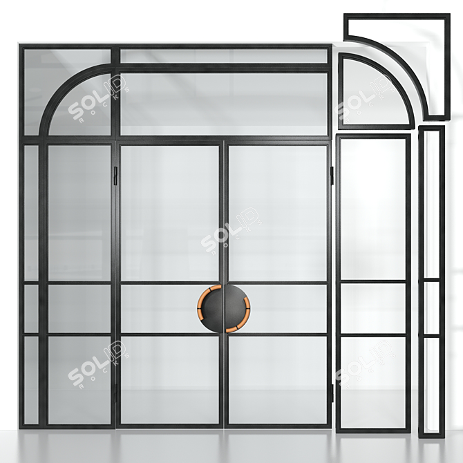 Title: Loft Glass Partition 3D model image 4