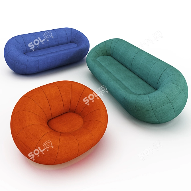 Title: Capsule Sofa & Chair Set by Deadgood 3D model image 1