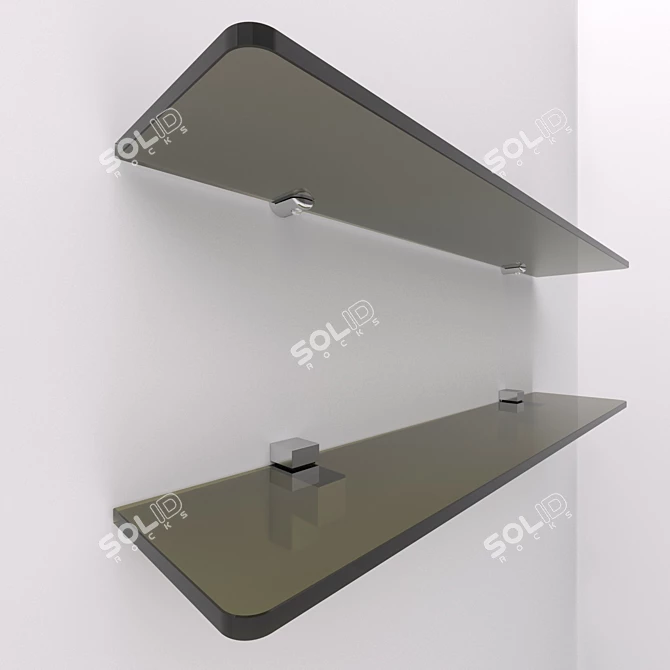 Glass Shelves Kit with Mounting Hardware  Sleek & Stylish Storage Solution 3D model image 3