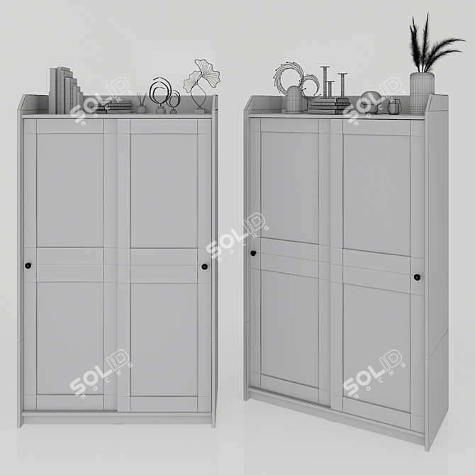 Sleek HAUGA Wardrobe - 70x199cm 3D model image 2