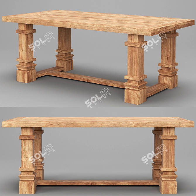 Contemporary Dining Table Set 3D model image 3