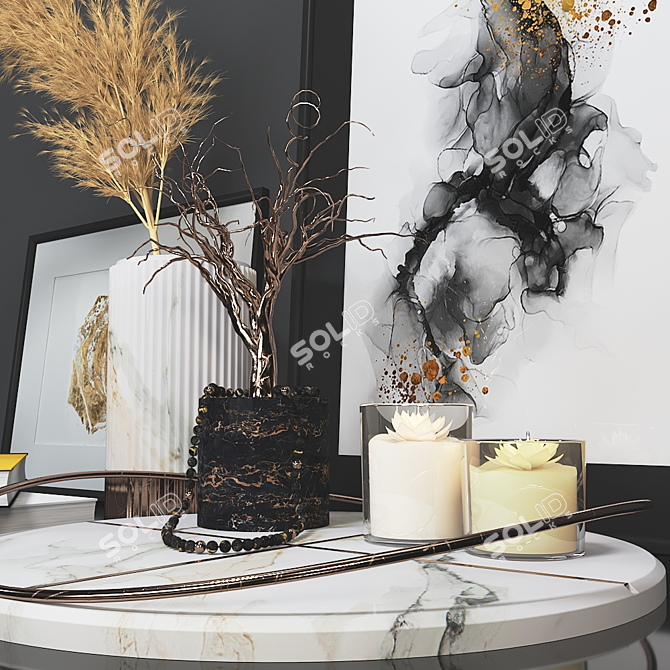 Elegant Decor Set with High Poly Count 3D model image 2