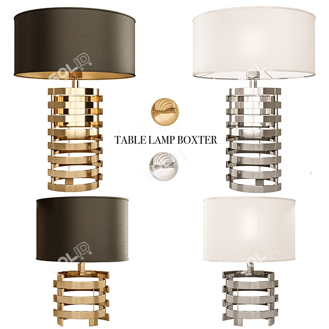 Elegant Baxter Table Lamp: Choose Gold or Nickel Finish 3D model image 1