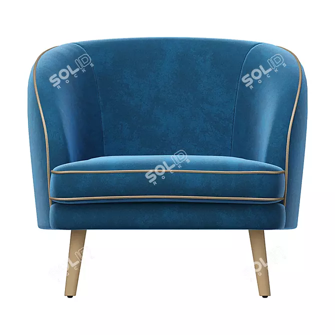 Glamour Velvet Accent Chair 3D model image 3