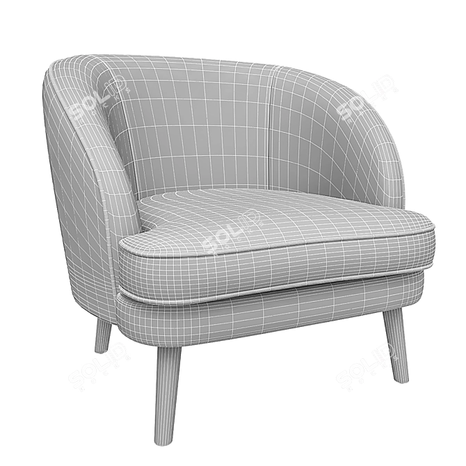 Glamour Velvet Accent Chair 3D model image 10