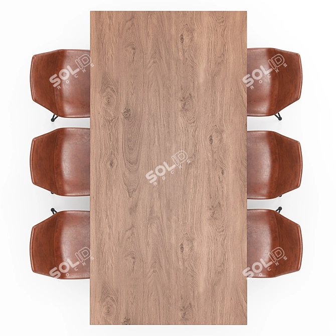Modern 63" Dining Table: Elegant and Stylish 3D model image 2