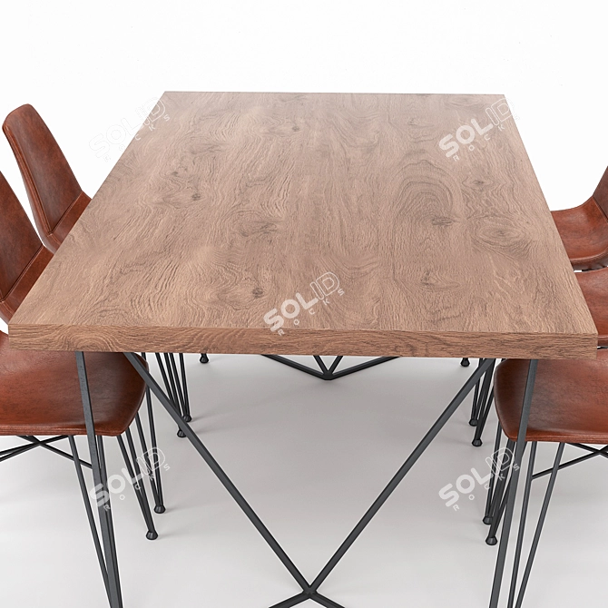 Modern 63" Dining Table: Elegant and Stylish 3D model image 3