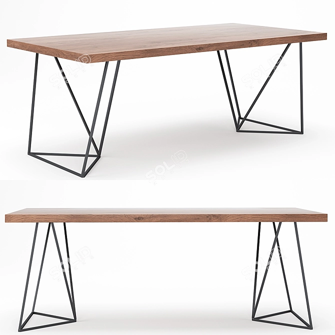 Modern 63" Dining Table: Elegant and Stylish 3D model image 5