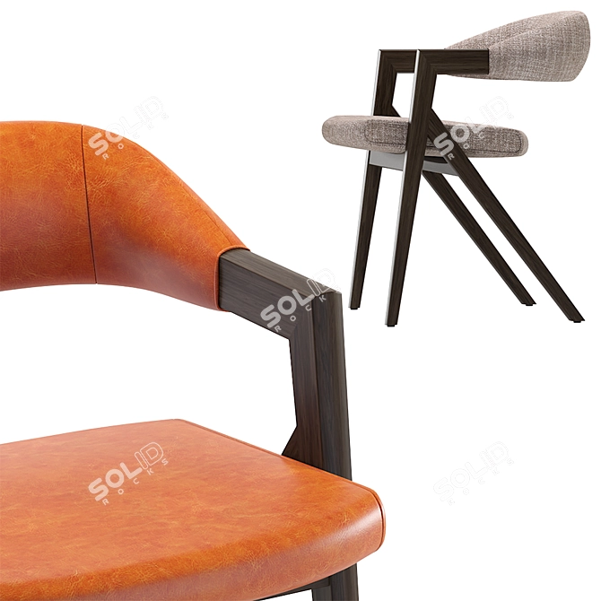 Elegant Paolo Dining Chair: Coco Republic 3D model image 2