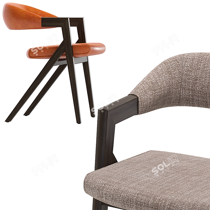 Elegant Paolo Dining Chair: Coco Republic 3D model image 4