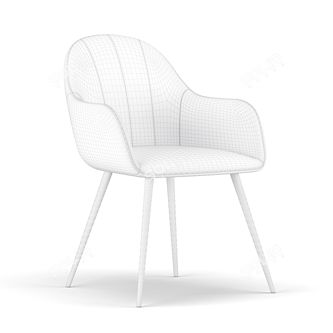 Luxurious Amsterdam Velvet Dining Chair 3D model image 5