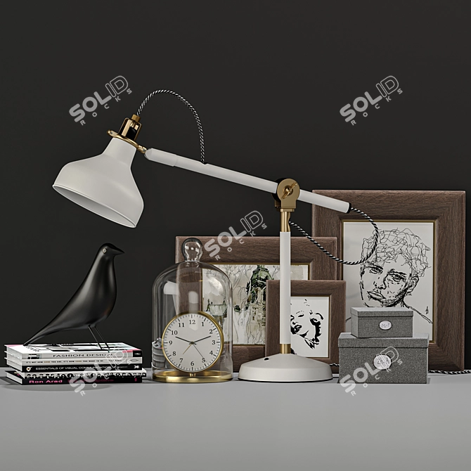 Title: Modern Industrial Desk Lamp 3D model image 1