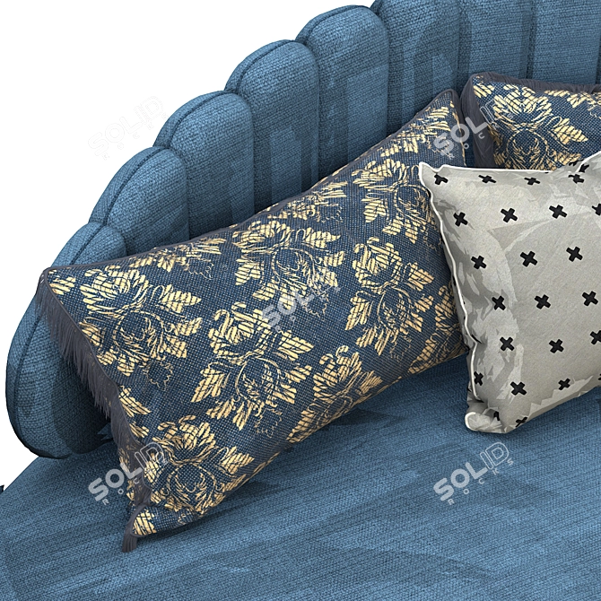 Luxurious Velvet Modular Sofa 3D model image 2