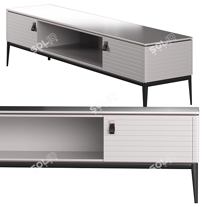 Sleek Levanzo Low Sideboard 3D model image 1