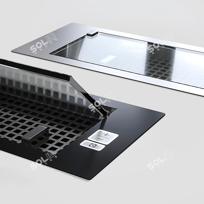 Sleek Steel Downdraft Extractor 3D model image 2