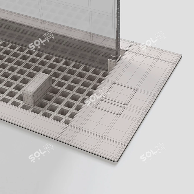 Sleek Steel Downdraft Extractor 3D model image 5